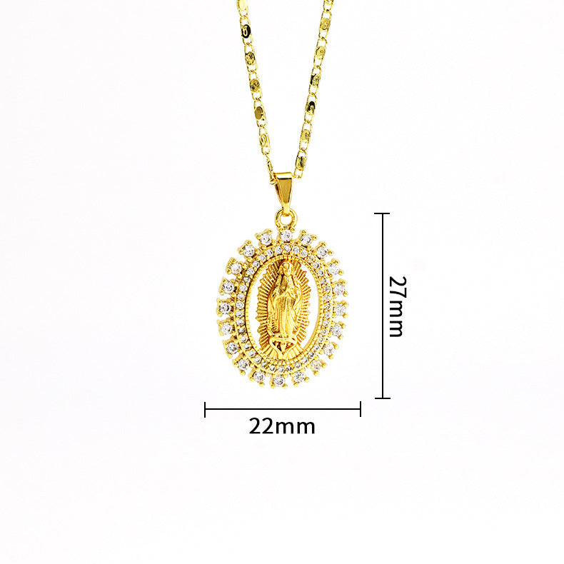 Wholesale Religious Copper Micro Inlaid Zircon Personalized Fashion Necklaces